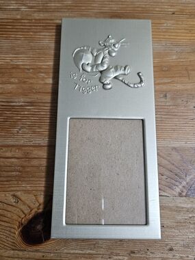Disney Winnie the Pooh Tigger Picture Frame Champagne Gold Silver Vintage Y2K